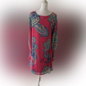 Pink Owl Pink Paisley Dress size large nwt